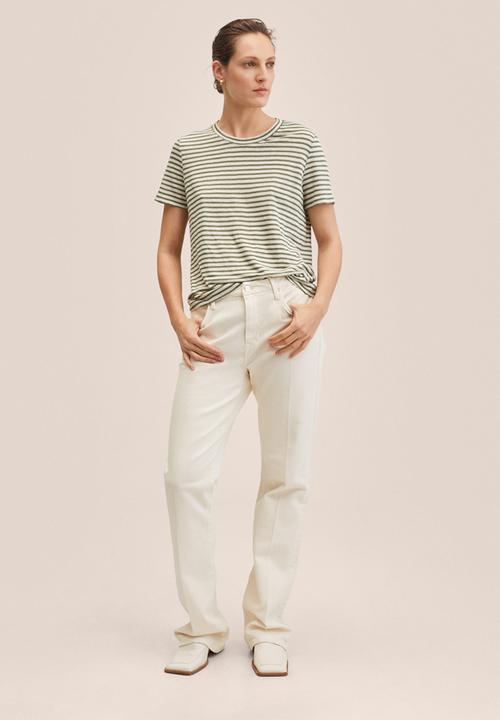MANGO - T-shirt lisino - light beige