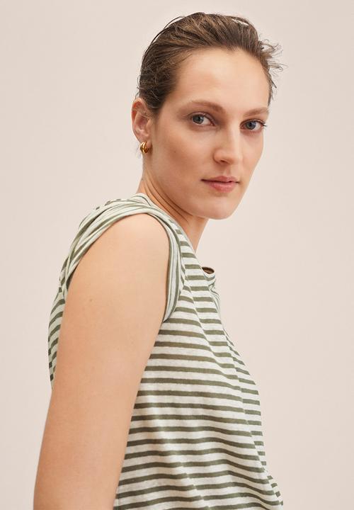 MANGO - T-shirt lisino - light beige