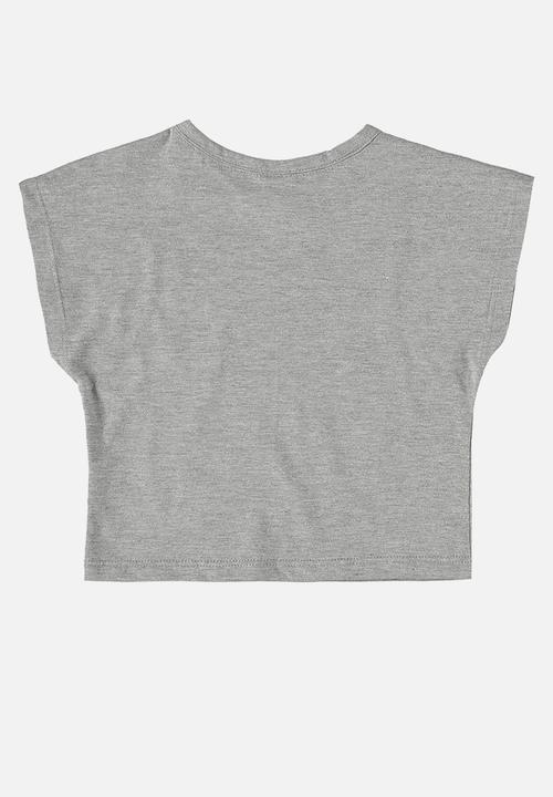 Bee Loop - Crop top and sweatshorts - grey & pink