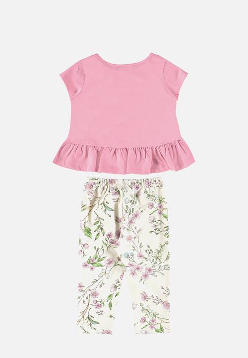 Quimby - Jersey blouse and legging - pink