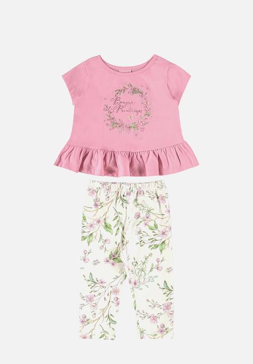 Quimby - Jersey blouse and legging - pink