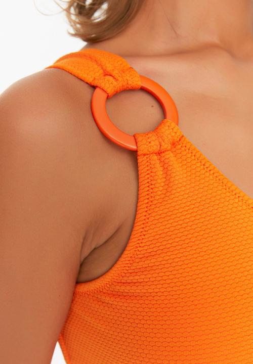 Trendyol - Color block swimsuit - fuchsia & orange 