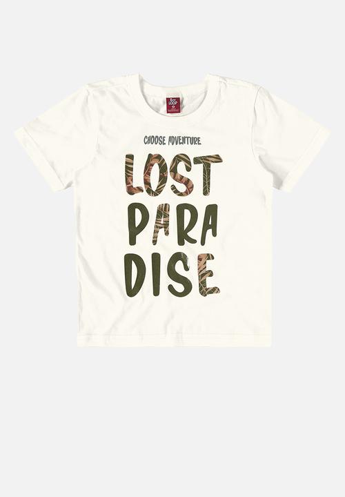 Bee Loop - Tee and sweat bermuda - off white & green