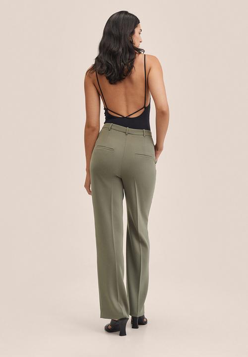 MANGO - Trousers paula - khaki