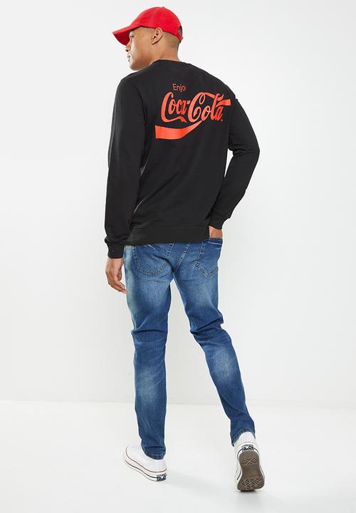 Only & Sons - Onscocacola regular crew neck sweater - black