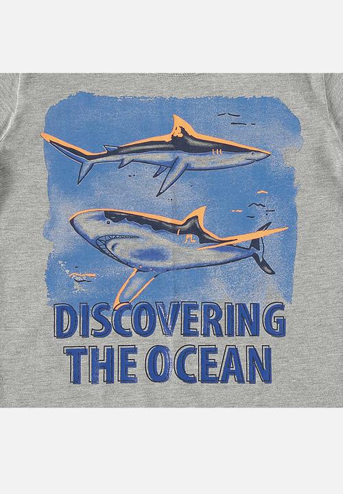 Bee Loop - Tee and microfiber bermuda - grey & blue