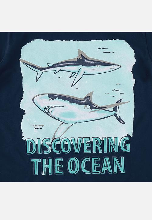 Bee Loop - Tee and microfiber bermuda - navy & light blue 