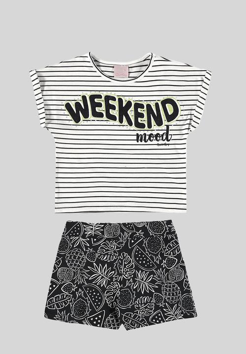 Quimby - Jersey blouse and shorts - black