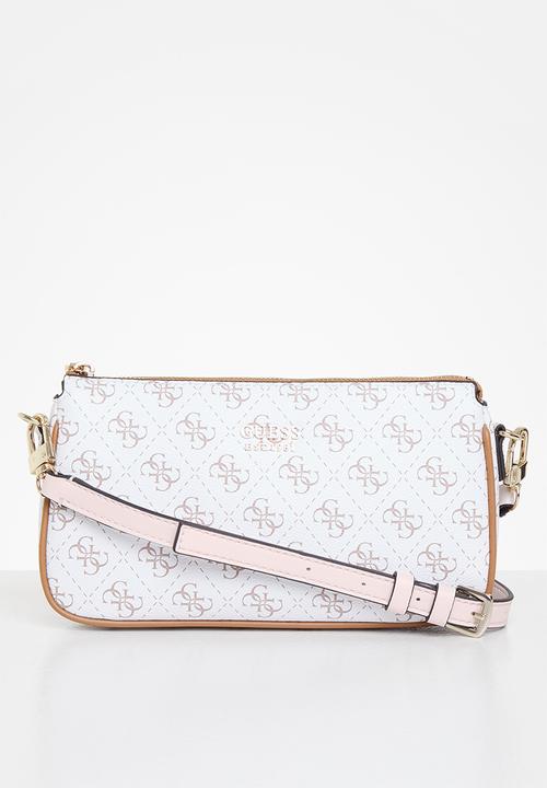 GUESS - Kasinta double zip pouch - white & caramel