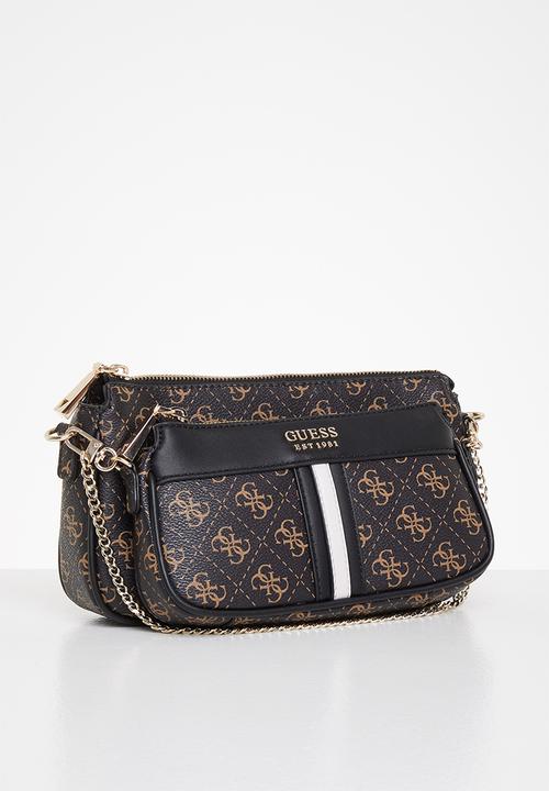 GUESS - Kasinta double zip pouch - brown