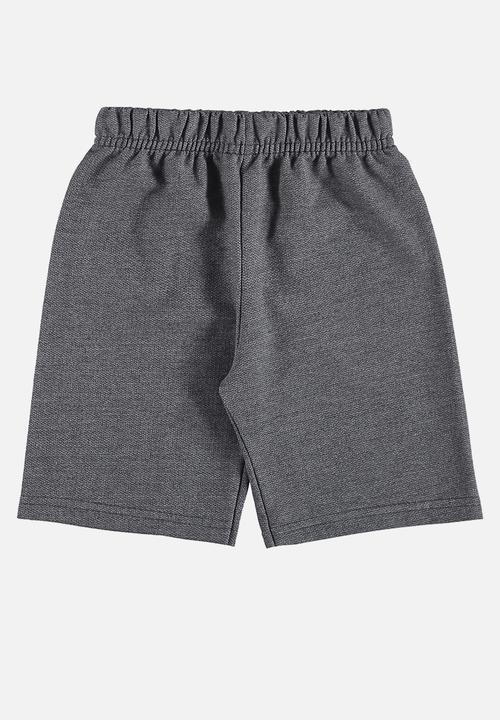 Bee Loop - Tee and sweat bermuda - off white & dark grey