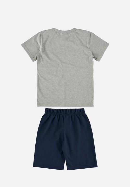 Bee Loop - Tee and sweat bermuda - grey & navy