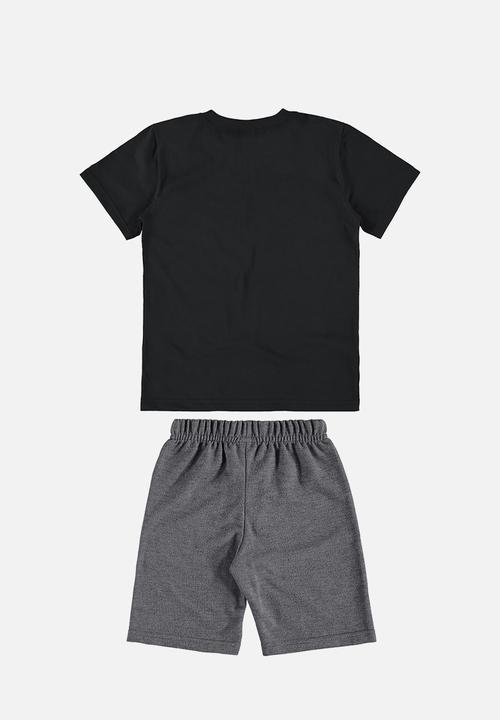 Bee Loop - Tee and sweat bermuda - black & grey