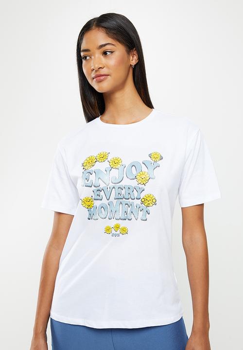 Koton - Crew neck printed T-shirt - ecru