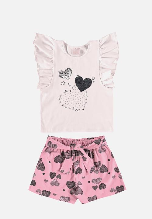 Quimby - Jersey blouse and shorts - light pink
