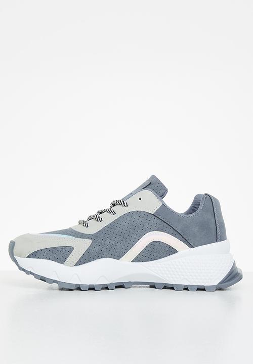 Tom Tom - Chunky mix panel sneaker - petrol blue & grey