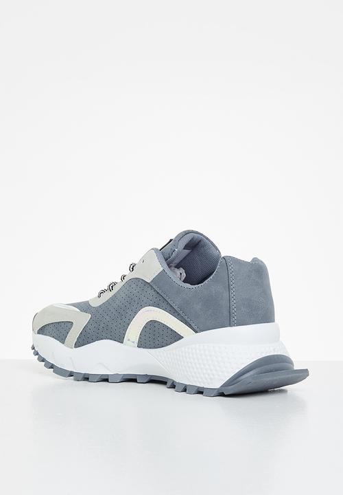 Tom Tom - Chunky mix panel sneaker - petrol blue & grey
