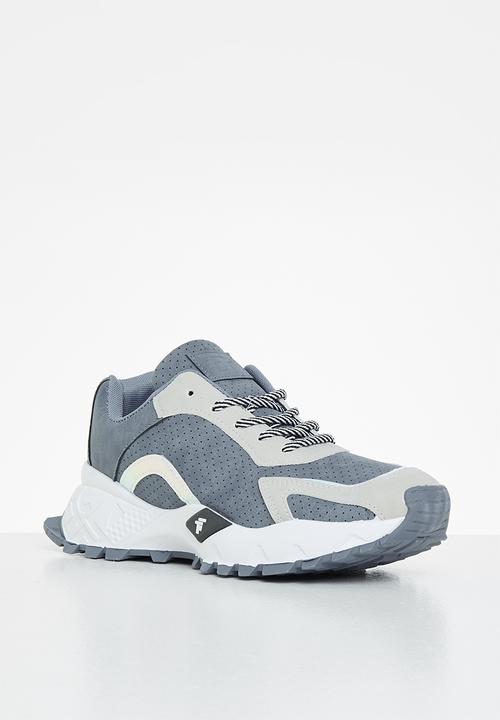 Tom Tom - Chunky mix panel sneaker - petrol blue & grey