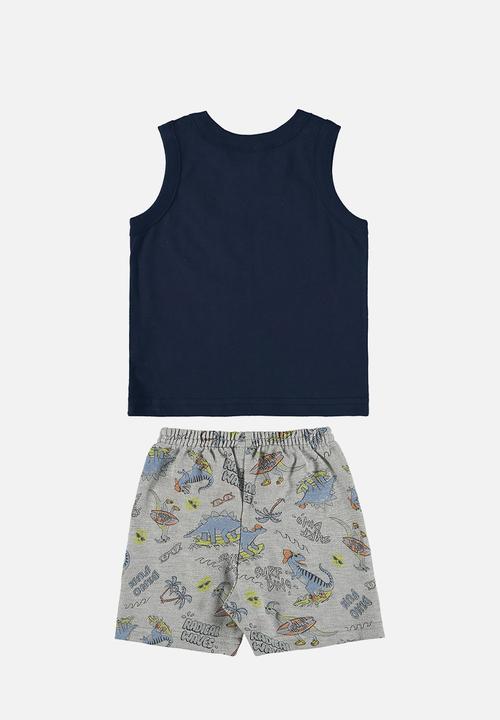 Bee Loop - Tank top and sweat bermuda - dark blue & grey
