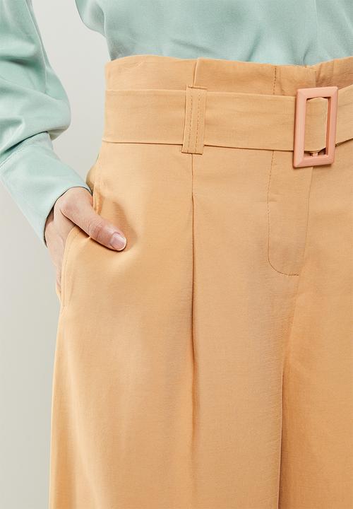 Koton - High rise pocket detailed trousers - camel