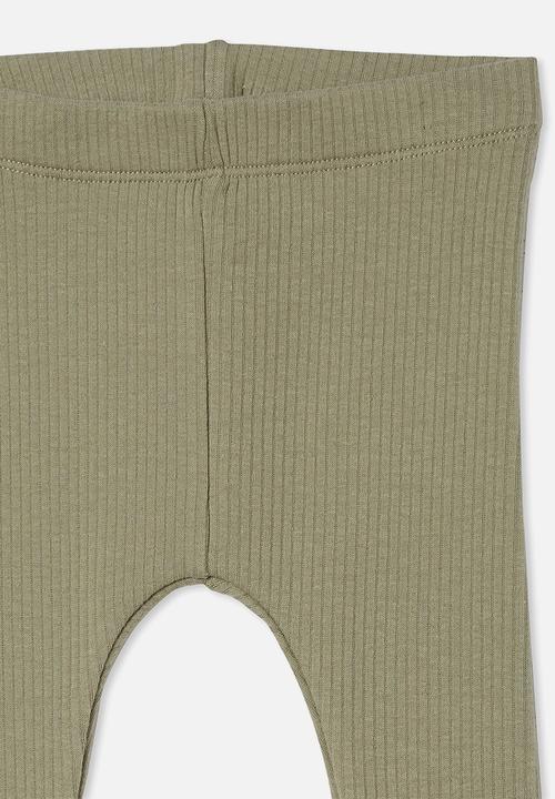 Cotton On - Rib fleece jogger - silver sage