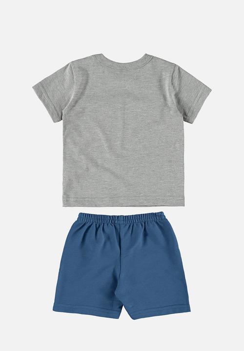 Bee Loop - Tee and sweat bermuda - grey & blue
