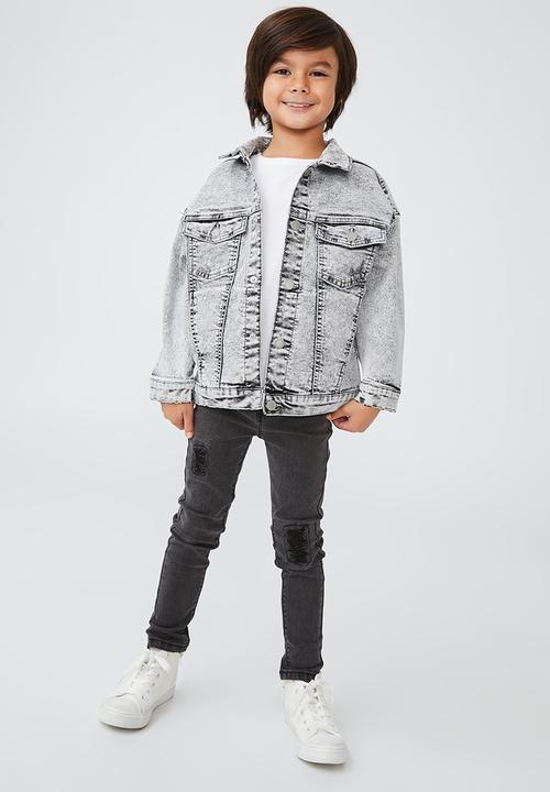 Cotton On - Oversized denim jacket - whitehaven light grey