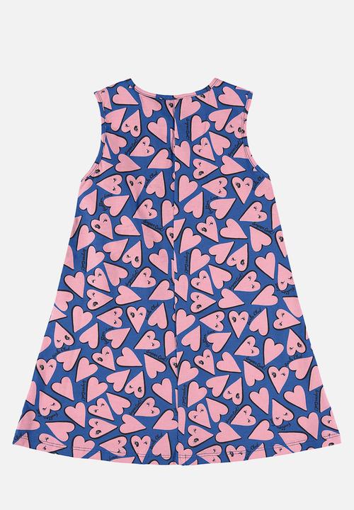 Bee Loop - Single jersey dress - blue & pink