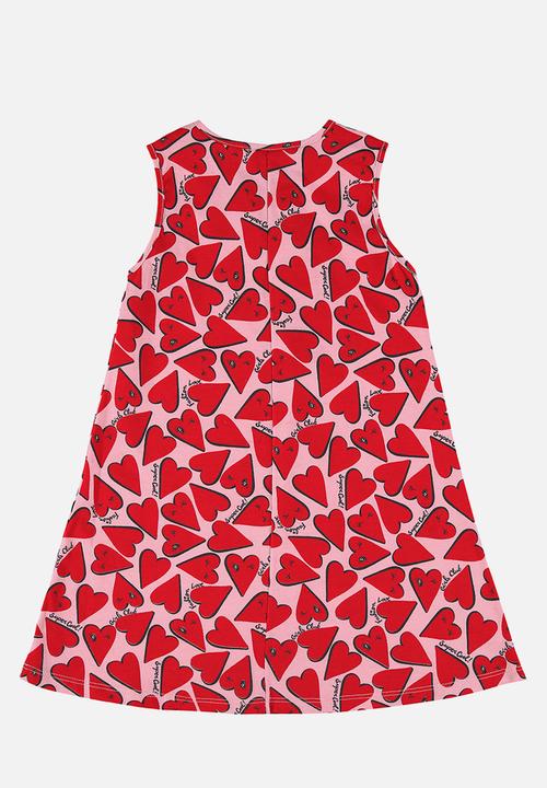 Bee Loop - Single jersey dress - light red & pink