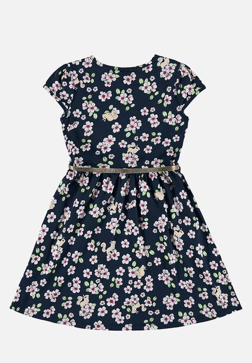 Bee Loop - Single jersey dress - dark blue & pink