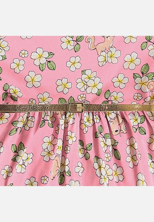Bee Loop - Single jersey dress - pink & white