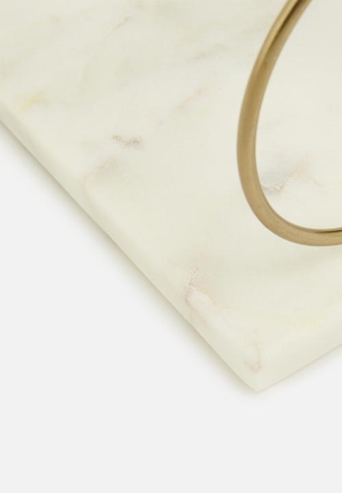 Sixth Floor - Statement Marble wine rack - gold & white