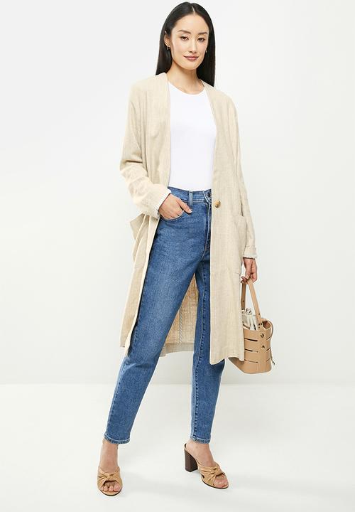 Koton - Long sleeve button detailed trench coat - beige