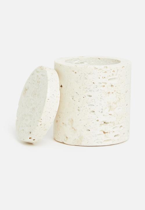 Sixth Floor - Travertine canister - stone