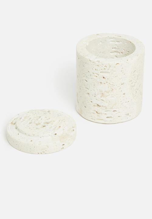 Sixth Floor - Travertine canister - stone