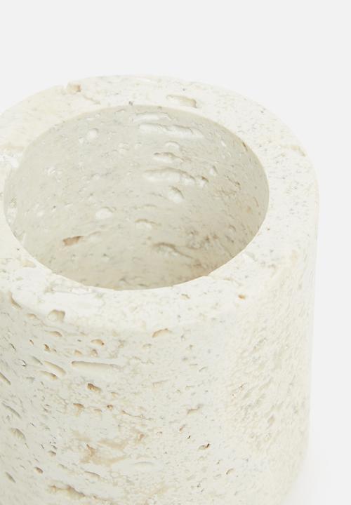 Sixth Floor - Travertine canister - stone