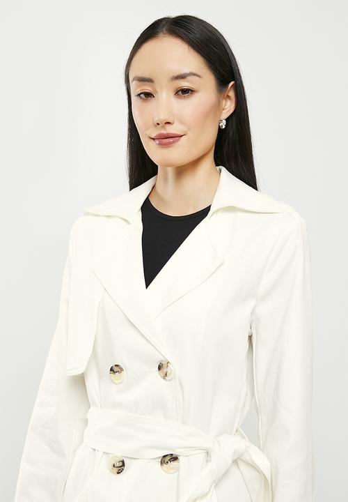 Koton - Button detailed trench coat - ecru