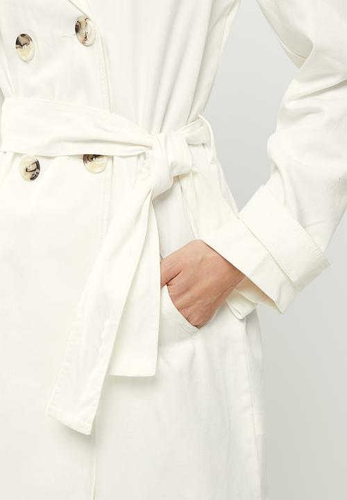 Koton - Button detailed trench coat - ecru