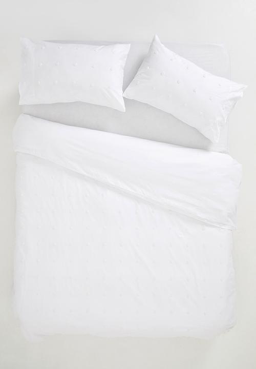 Sixth Floor - Shilou tufted cotton duvet cover set - white