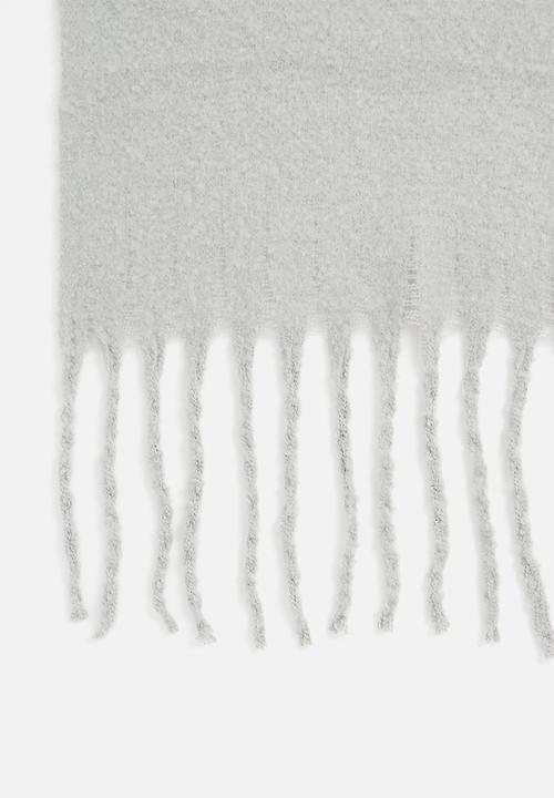 edit - Tassel blanket  scarf- light grey