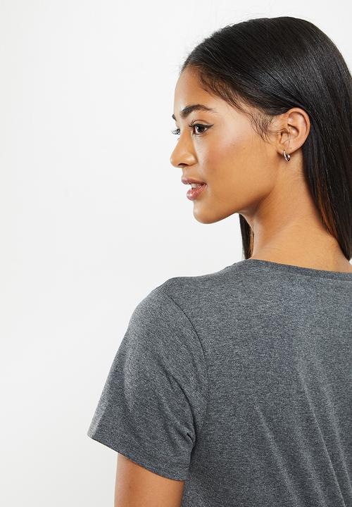 Koton - Crew neck printed T-shirt - anthracite