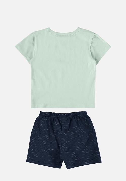 Quimby - Jersey tee and sweat bermuda - light green