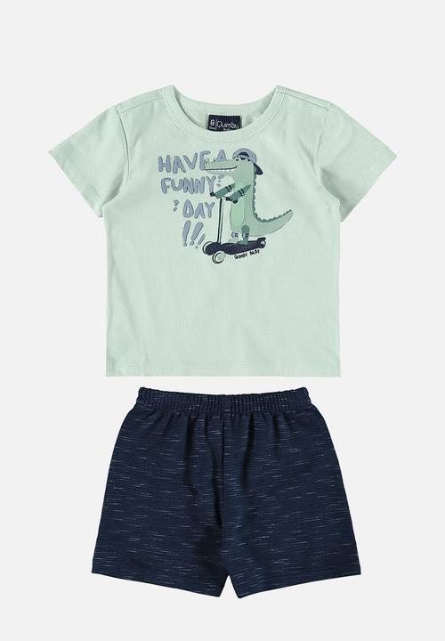 Quimby - Jersey tee and sweat bermuda - light green