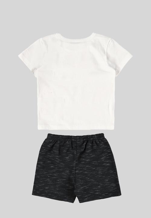 Quimby - Jersey tee and sweat bermuda - white