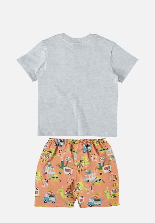 Quimby - T-shirt and microfiber bermuda - grey