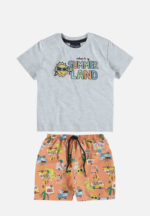 Quimby - T-shirt and microfiber bermuda - grey