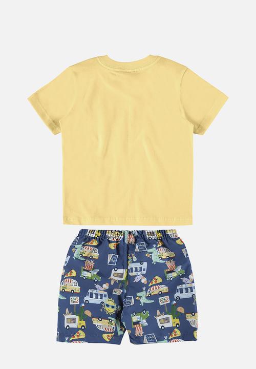 Quimby - T-shirt and microfiber bermuda - yellow