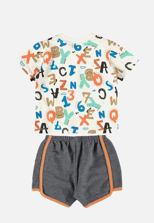 Quimby - Jersey tee and sweat bermuda - white