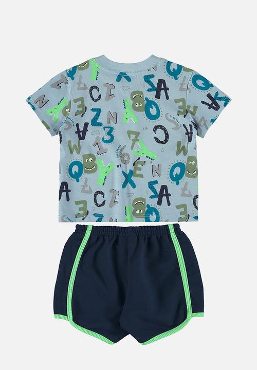 Quimby - Jersey tee and sweat bermuda - blue