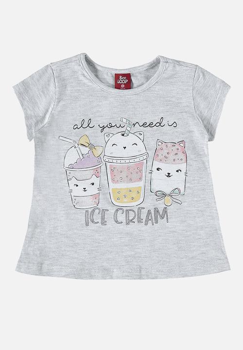 Bee Loop - Blouse and sweatshorts set - grey & pink